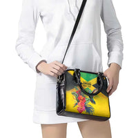 Personalized Jamaica Hummingbird Shoulder Handbag Tropical Flowers Grunge Flag - Wonder Print Shop