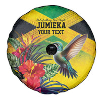 Personalized Jamaica Hummingbird Spare Tire Cover Tropical Flowers Grunge Flag - Wonder Print Shop