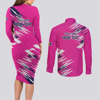 Caribbean Cricket Barbados Personalized Couples Matching Long Sleeve Bodycon Dress and Long Sleeve Button Shirt Make It Three 2025 is Ours - Wonder Print Shop