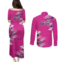 Caribbean Cricket Barbados Personalized Couples Matching Puletasi and Long Sleeve Button Shirt Make It Three 2025 is Ours - Wonder Print Shop