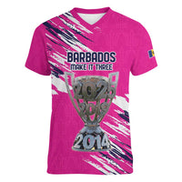Caribbean Cricket Barbados Personalized Women V-Neck T-Shirt Make It Three 2025 is Ours - Wonder Print Shop