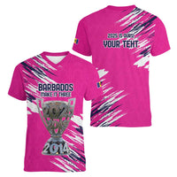 Caribbean Cricket Barbados Personalized Women V-Neck T-Shirt Make It Three 2025 is Ours - Wonder Print Shop