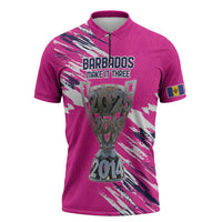 Caribbean Cricket Barbados Personalized Zipper Polo Shirt Make It Three 2025 is Ours - Wonder Print Shop