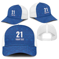 Caribbean Cricket Barbados Custom Mesh Trucker Cap Strike of the Tridents - Wonder Print Shop