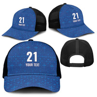 Caribbean Cricket Barbados Custom Mesh Trucker Cap Strike of the Tridents - Wonder Print Shop