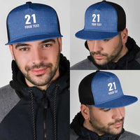 Caribbean Cricket Barbados Custom Mesh Trucker Cap Strike of the Tridents - Wonder Print Shop