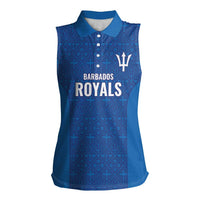 Caribbean Cricket Barbados Custom Women Sleeveless Polo Shirt Strike of the Tridents - Wonder Print Shop
