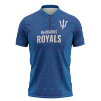 Caribbean Cricket Barbados Custom Zipper Polo Shirt Strike of the Tridents - Wonder Print Shop