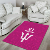 Caribbean Cricket Barbados Custom Area Rug Strike of the Tridents Pink Fury - Wonder Print Shop