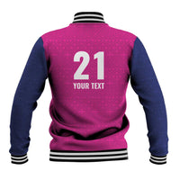 Caribbean Cricket Barbados Custom Baseball Jacket Strike of the Tridents Pink Fury - Wonder Print Shop