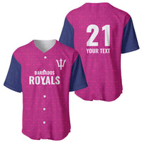 Caribbean Cricket Barbados Custom Baseball Jersey Strike of the Tridents Pink Fury - Wonder Print Shop
