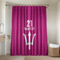 Caribbean Cricket Barbados Custom Bathroom Set Strike of the Tridents Pink Fury - Wonder Print Shop