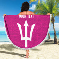 Caribbean Cricket Barbados Custom Beach Blanket Strike of the Tridents Pink Fury - Wonder Print Shop