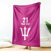 Caribbean Cricket Barbados Custom Blanket Strike of the Tridents Pink Fury - Wonder Print Shop