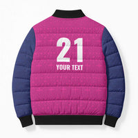 Caribbean Cricket Barbados Custom Bomber Puffer Jacket Strike of the Tridents Pink Fury - Wonder Print Shop