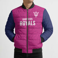 Caribbean Cricket Barbados Custom Bomber Puffer Jacket Strike of the Tridents Pink Fury - Wonder Print Shop