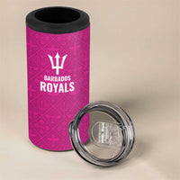 Caribbean Cricket Barbados Custom 4 in 1 Can Cooler Tumbler Strike of the Tridents Pink Fury - Wonder Print Shop