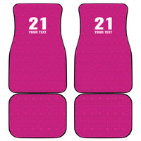 Caribbean Cricket Barbados Custom Car Mats Strike of the Tridents Pink Fury - Wonder Print Shop