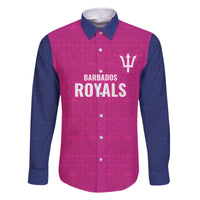 Caribbean Cricket Barbados Custom Family Matching Off The Shoulder Long Sleeve Dress and Hawaiian Shirt Strike of the Tridents Pink Fury - Wonder Print Shop