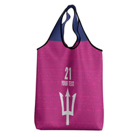 Caribbean Cricket Barbados Custom Grocery Bag Strike of the Tridents Pink Fury - Wonder Print Shop