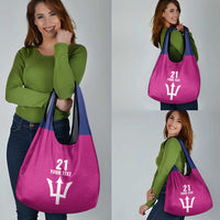 Caribbean Cricket Barbados Custom Grocery Bag Strike of the Tridents Pink Fury - Wonder Print Shop