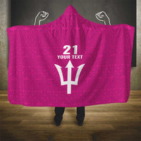 Caribbean Cricket Barbados Custom Hooded Blanket Strike of the Tridents Pink Fury - Wonder Print Shop