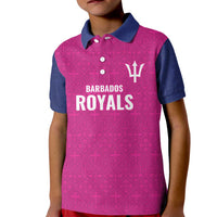 Caribbean Cricket Barbados Custom Kid Polo Shirt Strike of the Tridents Pink Fury - Wonder Print Shop