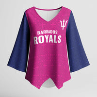 Caribbean Cricket Barbados Custom Kimono Sleeve Blouse Strike of the Tridents Pink Fury - Wonder Print Shop