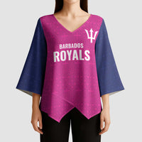 Caribbean Cricket Barbados Custom Kimono Sleeve Blouse Strike of the Tridents Pink Fury - Wonder Print Shop