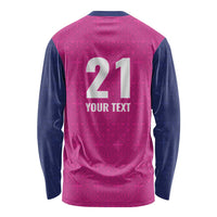 Caribbean Cricket Barbados Custom Long Sleeve Shirt Strike of the Tridents Pink Fury - Wonder Print Shop