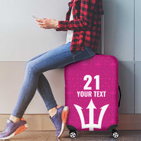 Caribbean Cricket Barbados Custom Luggage Cover Strike of the Tridents Pink Fury - Wonder Print Shop