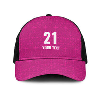 Caribbean Cricket Barbados Custom Mesh Trucker Cap Strike of the Tridents Pink Fury - Wonder Print Shop