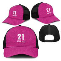 Caribbean Cricket Barbados Custom Mesh Trucker Cap Strike of the Tridents Pink Fury - Wonder Print Shop