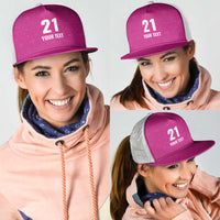 Caribbean Cricket Barbados Custom Mesh Trucker Cap Strike of the Tridents Pink Fury - Wonder Print Shop