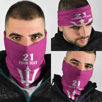 Caribbean Cricket Barbados Custom Neck Gaiter Strike of the Tridents Pink Fury LT9