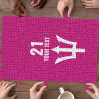 Caribbean Cricket Barbados Custom Puzzle Strike of the Tridents Pink Fury - Wonder Print Shop