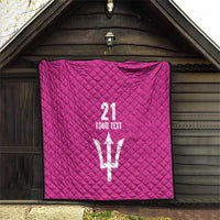 Caribbean Cricket Barbados Custom Quilt Strike of the Tridents Pink Fury - Wonder Print Shop