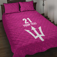 Caribbean Cricket Barbados Custom Quilt Bed Set Strike of the Tridents Pink Fury - Wonder Print Shop