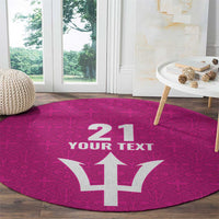 Caribbean Cricket Barbados Custom Round Carpet Strike of the Tridents Pink Fury - Wonder Print Shop