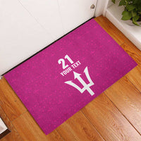 Caribbean Cricket Barbados Custom Rubber Doormat Strike of the Tridents Pink Fury - Wonder Print Shop