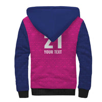 Caribbean Cricket Barbados Custom Sherpa Hoodie Strike of the Tridents Pink Fury - Wonder Print Shop