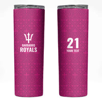 Caribbean Cricket Barbados Custom Skinny Tumbler Strike of the Tridents Pink Fury - Wonder Print Shop