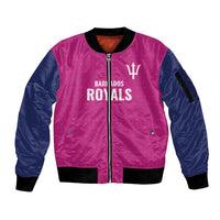 Caribbean Cricket Barbados Custom Sleeve Zip Bomber Jacket Strike of the Tridents Pink Fury - Wonder Print Shop