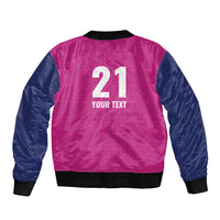 Caribbean Cricket Barbados Custom Sleeve Zip Bomber Jacket Strike of the Tridents Pink Fury - Wonder Print Shop