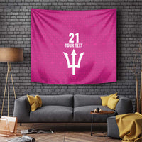 Caribbean Cricket Barbados Custom Tapestry Strike of the Tridents Pink Fury - Wonder Print Shop