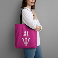 Caribbean Cricket Barbados Custom Tote Bag Strike of the Tridents Pink Fury - Wonder Print Shop