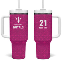 Caribbean Cricket Barbados Custom Tumbler With Handle Strike of the Tridents Pink Fury - Wonder Print Shop