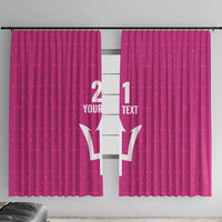 Caribbean Cricket Barbados Custom Window Curtain Strike of the Tridents Pink Fury - Wonder Print Shop
