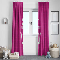 Caribbean Cricket Barbados Custom Window Curtain Strike of the Tridents Pink Fury - Wonder Print Shop