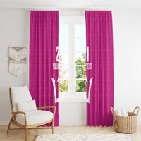 Caribbean Cricket Barbados Custom Window Curtain Strike of the Tridents Pink Fury - Wonder Print Shop